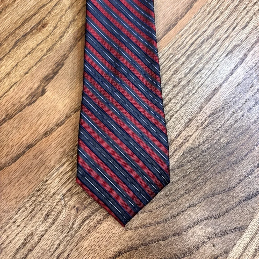 Murano Extra Long 100% Silk Men's Tie Red Blue Striped Necktie XL Business‎